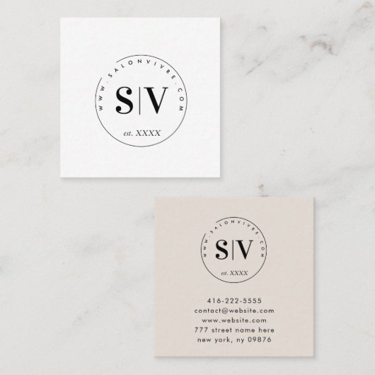 ミニマリスト美しいサロンプロフェッショナル事業 コーリングカード (正面/裏面)