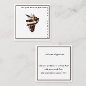 ミニマリスト美学の本作家フリーランス作家 スクエア名刺 (正面/裏面)