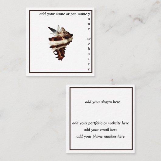 ミニマリスト美学の本作家フリーランス作家 スクエア名刺 (正面/裏面)