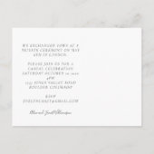 ミニマリスト美学 モノクロ写真で挙式 案内ポストカード (裏面)