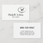 ミニマリスト美容師タイポグラフィ美しいサロン 名刺 (正面/裏面)