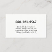 ミニマリスト美容師タイポグラフィ美しいサロン 名刺 (裏面)