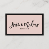 ミニマリスト美容師化粧アーティスト赤面ピンク 名刺 (正面)