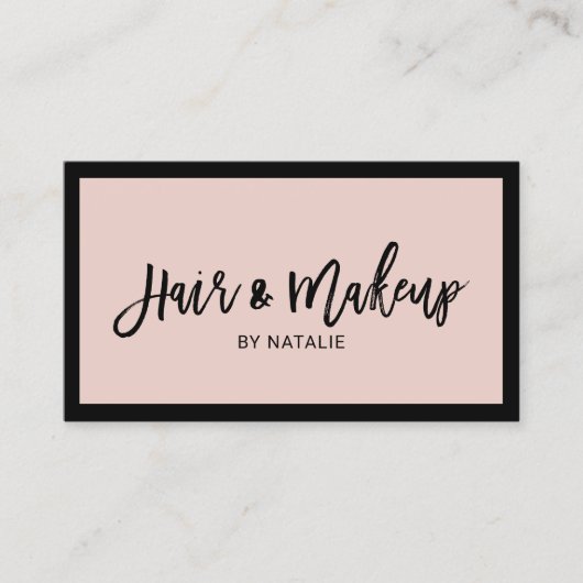ミニマリスト美容師化粧アーティスト赤面ピンク 名刺 (正面)