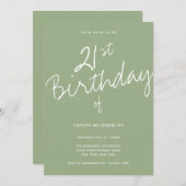 ミニマリスト聖人21歳の誕生日 招待状 (正面/裏面)