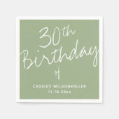 ミニマリスト聖人30歳の誕生日 スタンダードカクテルナプキン (正面)