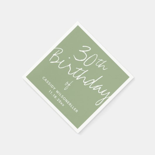 ミニマリスト聖人30歳の誕生日 スタンダードカクテルナプキン (角)