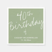 ミニマリスト聖人40歳の誕生日 スタンダードカクテルナプキン (正面)