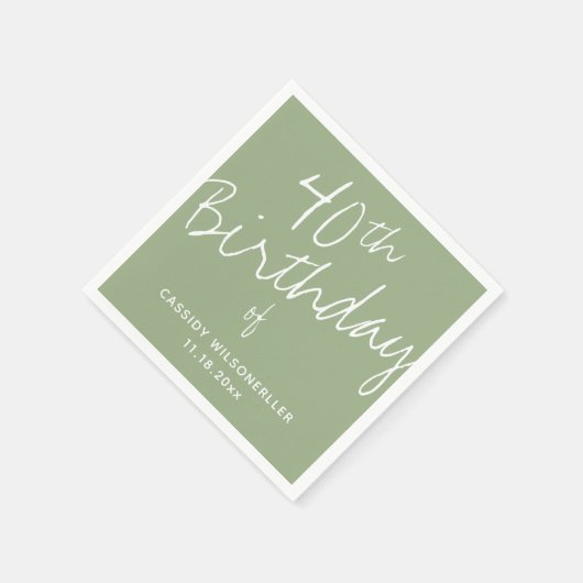 ミニマリスト聖人40歳の誕生日 スタンダードカクテルナプキン (角)