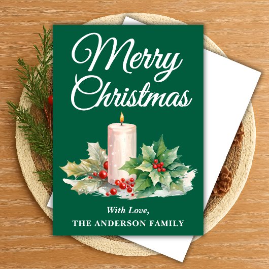 ミニマリスト脚本メリークリスマスグリーン シーズンカード