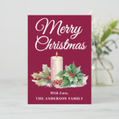 ミニマリスト脚本メリークリスマスブルゴーニュ シーズンカード (スタンド正面)