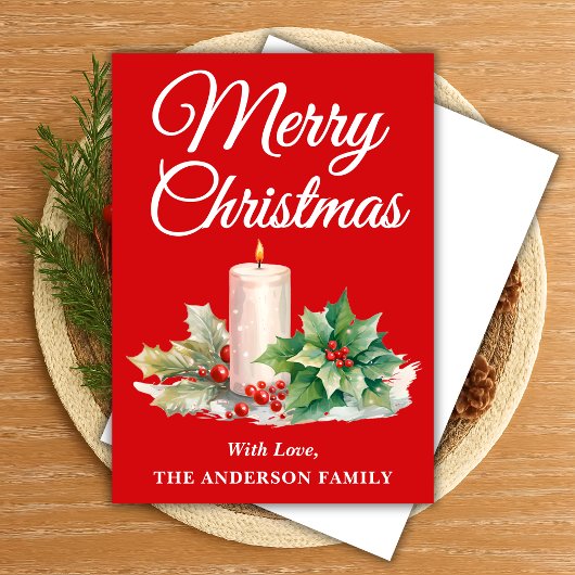 ミニマリスト脚本メリークリスマスレッド シーズンカード