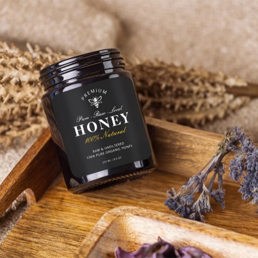 ミニマリスト自家製ローカルオーガニックハニージャールラベル スクエアシール