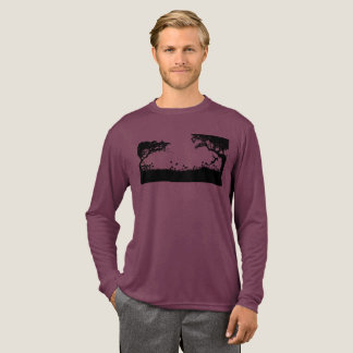 ミニマリスト自然のシルエット長袖Tシャツ トライブレンドTシャツ