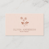 ミニマリスト自然ボホテラコッタフローララインアート 名刺 (正面)