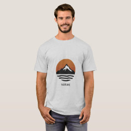 ミニマリスト自然山サンセットグラフィック Tシャツ
