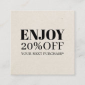 ミニマリスト自然白黒クーポン 割引カード (正面)