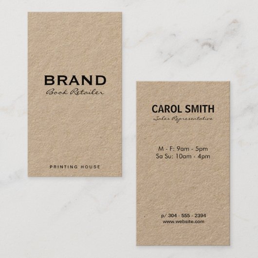 ミニマリスト自然 名刺 (正面/裏面)