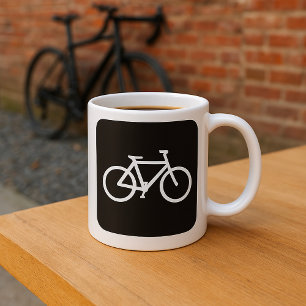 ミニマリスト自転車の黒と白のバイクシンボル コーヒーマグカップ