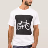 ミニマリスト自転車の黒と白のバイクシンボル Tシャツ (正面)