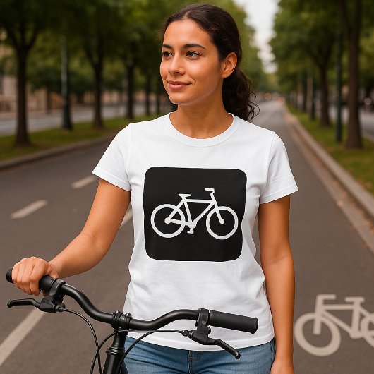 ミニマリスト自転車の黒と白のバイクシンボル Tシャツ