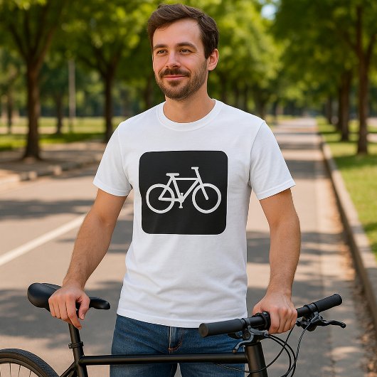 ミニマリスト自転車の黒と白のバイクシンボル Tシャツ