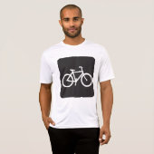 ミニマリスト自転車の黒と白のバイクシンボル Tシャツ (正面フル)