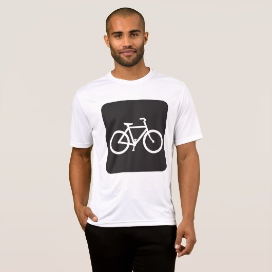 ミニマリスト自転車の黒と白のバイクシンボル Tシャツ (正面フル)