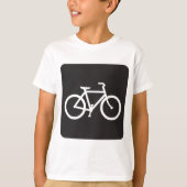 ミニマリスト自転車の黒と白のバイクシンボル Tシャツ (正面)