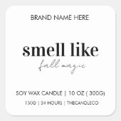 ミニマリスト臭いのような秋魔法キャンドル スクエアシール (正面)