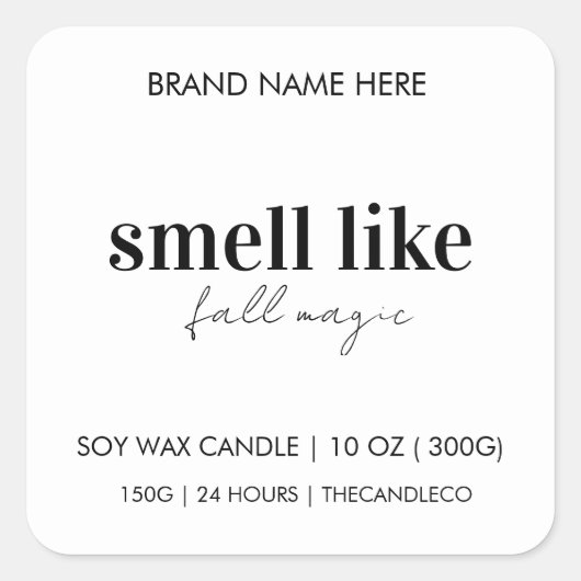 ミニマリスト臭いのような秋魔法キャンドル スクエアシール (正面)