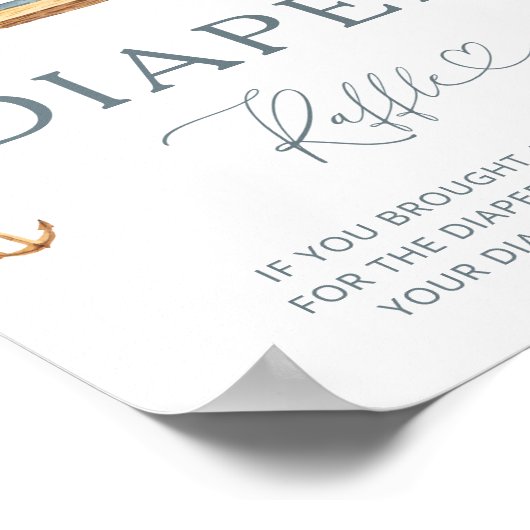 ミニマリスト航海のの帆船おむつラッフルポスター ポスター (角)