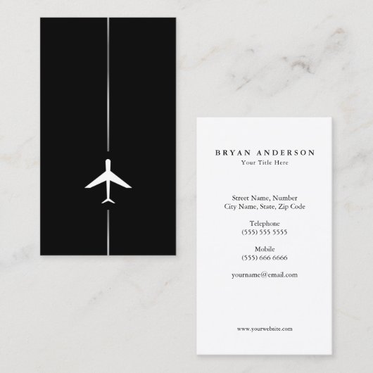ミニマリスト航空名刺 名刺 (正面/裏面)