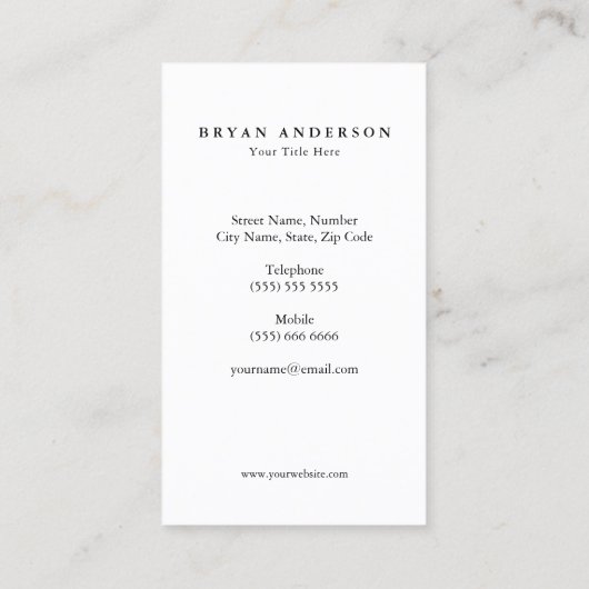 ミニマリスト航空名刺 名刺 (裏面)