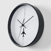 ミニマリスト航空木材フレーム大時計 壁時計 (傾斜)