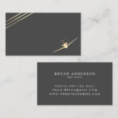 ミニマリスト航空金ゴールドジェット名刺 名刺 (正面/裏面)