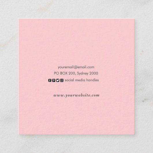 ミニマリスト色彩の鮮やかブラックスクエア名刺 スクエア名刺 (裏面)