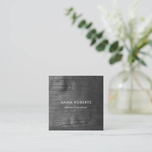 ミニマリスト色彩の鮮やかブラックスクエア名刺 スクエア名刺 (スタンド正面)