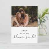 ミニマリスト花の女の子の提案フォトカード 招待状 (スタンド正面)