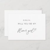 ミニマリスト花ガール提案カード エンクロージャーカード (正面/裏面)