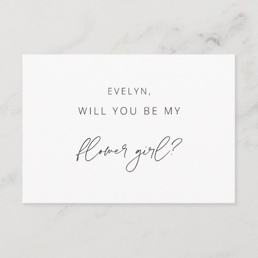 ミニマリスト花ガール提案カード エンクロージャーカード (正面)