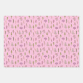 ミニマリスト花女の子ベビーシャワー誕生日パーティー ラッピングペーパーシート (正面3)