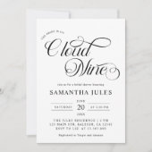 ミニマリスト花嫁の雲の上の幸せ ブライダルシャワー 招待状 (正面)