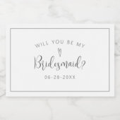 ミニマリスト花嫁リクエストミニ飲料ラベル スパークリングワインラベル (シングルラベル)