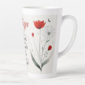 ミニマリスト花編集可能スローガンと名前 カフェラテマグ (右)