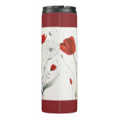 ミニマリスト花編集可能スローガンと名前 タンブラー (裏面)