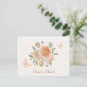 ミニマリスト花開花蝶結婚の ポストカード (スタンド正面)