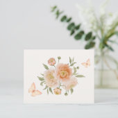 ミニマリスト花開花蝶 ポストカード (スタンド正面)