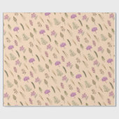 ミニマリスト英語フローラガーデンヴィンテージギフト ラッピングペーパー (フラット)