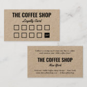 ミニマリスト茶色クラフトシンプルタイポグラフィ ロイヤリティカード (正面/裏面)